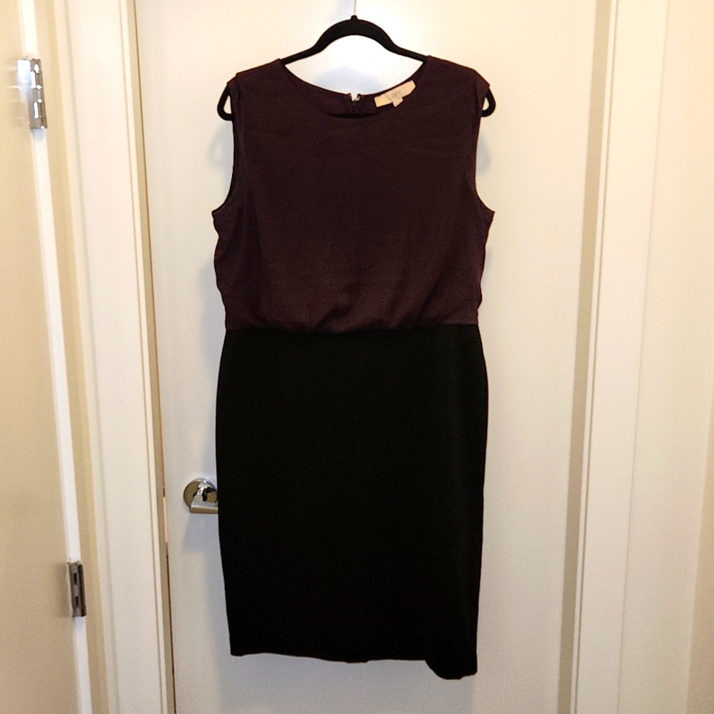 BNWT Loft two tone purple black dress